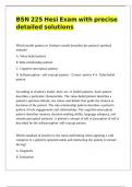 BSN 225 Hesi Exam with precise detailed solutions & rationales 