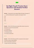 Eat Right Prep &num;1 Practice Exam  Questions with Detailed Verified  Answers