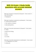 NUR 215 Exam 1 Study Guide questions with accurate detailed answers