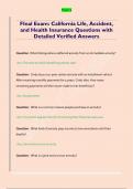  California Life and Health Questions with Detailed Verified Answers