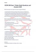 ECON 200 Exam 1 Study Guide Questions and Answers 2025