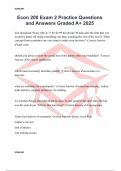 Econ 200 Exam 2 Practice Questions and Answers Graded A&plus; 2025