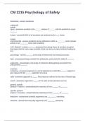 CM 2215 Psychology of Safety Questions with Correct Answers
