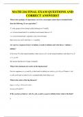 MATH 216 FINAL EXAM QUESTIONS AND CORRECT ANSWERS&excl;&excl;