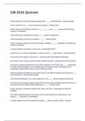 CM 2215 Quizzes Questions and Answers 100&percnt; Correct