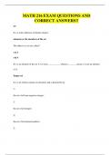 MATH 216 EXAM QUESTIONS AND CORRECT ANSWERS&excl;&excl;