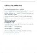 CM 2215 Recordkeeping Questions and Answers  Graded A&plus;