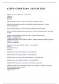 COSS- OSHA Exam LSU CM 2215 Questions and Answers Graded A&plus;