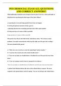PSYCHOSOCIAL EXAM ALL QUESTIONS AND CORRECT ANSWERS&excl;&excl;