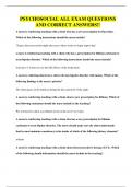 PSYCHOSOCIAL ALL EXAM QUESTIONS AND CORRECT ANSWERS&excl;&excl;