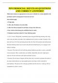 PSYCHOSOCIAL 2025 EXAM QUESTIONS AND CORRECT ANSWERS&excl;&excl;