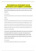 PSYCHOSOCIAL INTEGRITY EXAM QUESTIONS AND CORRECT ANSWERS&excl;&excl;