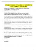PSYCHOSOCIAL FINAL EXAM QUESTIONS AND CORRECT ANSWERS&excl;&excl;