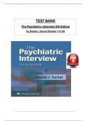 Test Bank For The Psychiatric Interview 5th Edition&lpar; Daniel J&period; Carlat &comma; 2025&rpar; All Chapters 1-34&vert; Newest Edition