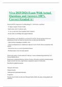 Viva 2025&sol;2026 Exam With Actual Questions and Answers 100&percnt; Correct &vert;Graded A&plus;