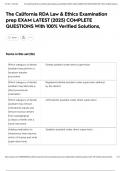 The California RDA Law & Ethics Examination prep EXAM LATEST &lpar;2025&rpar; COMPLETE QUESTIONS With 100&percnt; Verified Solutions&comma;