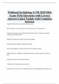Wildland firefighting S-190 2025&sol;2026 Exam With Questions with Correct Answers Latest Update with Complete Solution