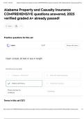 Alabama Property and Casualty Insurance COMPREHENSIVE questions answered&comma; 2025 verified graded A&plus; already passed&excl;