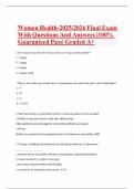 Women Health-2025&sol;2026 Final Exam With Questions And Answers &vert;100&percnt; Guaranteed Pass&vert; Graded A&plus;