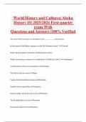 ACTUAL 2025&sol;2026 ABEKA WORLD HISTORY AND CULTURES EXAMS WITH QUESTIONS AND 100&percnt; Correct Answers