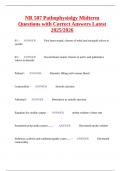 NR 507 Pathophysiolgy Midterm Questions with Correct Answers Latest 2025&sol;2026
