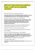 NUR 215 Theoretical Foundations Exam 1 with correct detailed solutions 