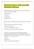 NUR 215 EXAM 4 with precise detailed solutions