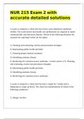 NUR 215 Exam 2 with accurate detailed solutions