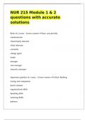 NUR 215 Module 1 & 2 questions with accurate solutions