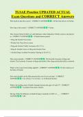 TLSAE Practice UPDATED ACTUAL    Exam Questions and CORRECT Answers