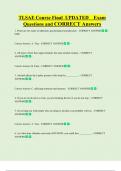 TLSAE Course Final  UPDATED    Exam  Questions and CORRECT Answers