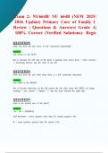 Exam 2&colon; NU664B&sol; NU 664B &lpar;NEW 2025&sol; 2026 Update&rpar; Primary Care of Family I Review &vert; Questions & Answers&vert; Grade A&vert; 100&percnt; Correct &lpar;Verified Solutions&rpar;- Regis
