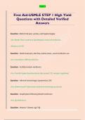 First Aid-USMLE STEP 1 High Yield  Questions with Detailed Verified  Answers