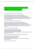 Economic Systems Exam with 100&percnt; Correct Answers 
