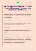 FL Life and Health Insurance 2-15 Study  Exam &lpar;165 questions&rpar; Questions with  Detailed Verified Answers 