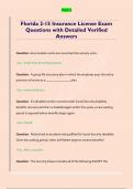 Florida 2-15 Insurance License Exam  Questions with Detailed Verified  Answers 