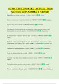 NCMA TEST UPDATED  ACTUAL  Exam  Questions and CORRECT Answers