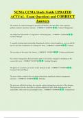 NCMA CCMA Study Guide UPDATED   ACTUAL  Exam Questions and CORRECT  Answers 