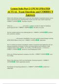 Lemon Soda Part 2 CPCM UPDATED   ACTUAL  Exam Questions and CORRECT  Answers