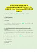 CMKG CPCM Course 1-11  Quizzes&sol;Knowledge Checks UPDATED   ACTUAL Exam Questions and CORRECT  Answers
