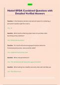 Hottel EFDA Combined Questions with  Detailed Verified Answers 