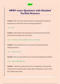 HPSV exam Questions with Detailed  Verified Answers