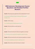 HSI Instructor Development Course  Questions with Detailed Verified  Answers