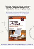 Working for yourself law taxes for independent contractors freelancers consultants 7th ed Edition Stephen Fishman J&period;D&period; - PDF Download