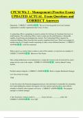 CPCM Wk 2 - Management &lpar;Practice Exam&rpar;  UPDATED ACTUAL  Exam Questions and  CORRECT Answers 