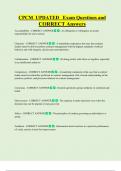 CPCM  UPDATED   Exam Questions and  CORRECT Answers 