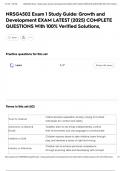 NRSG4502 Exam 1 Study Guide&colon; Growth and Development EXAM LATEST &lpar;2025&rpar; COMPLETE QUESTIONS With 100&percnt; Verified Solutions&comma;