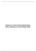 FORKLIFT TEST EXAM QUESTIONS WITH COMPLETE SOLUTIONS 2025