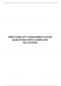  NSW FORKLIFT ASSESSMENT EXAM QUESTIONS WITH COMPLETE SOLUTIONS &emsp;