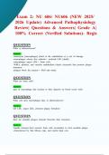 Exam 2&colon; NU 606&sol; NU606 &lpar;NEW 2025&sol; 2026 Update&rpar; Advanced Pathophysiology Review&vert; Questions & Answers&vert; Grade A&vert; 100&percnt; Correct &lpar;Verified Solutions&rpar;- Regis